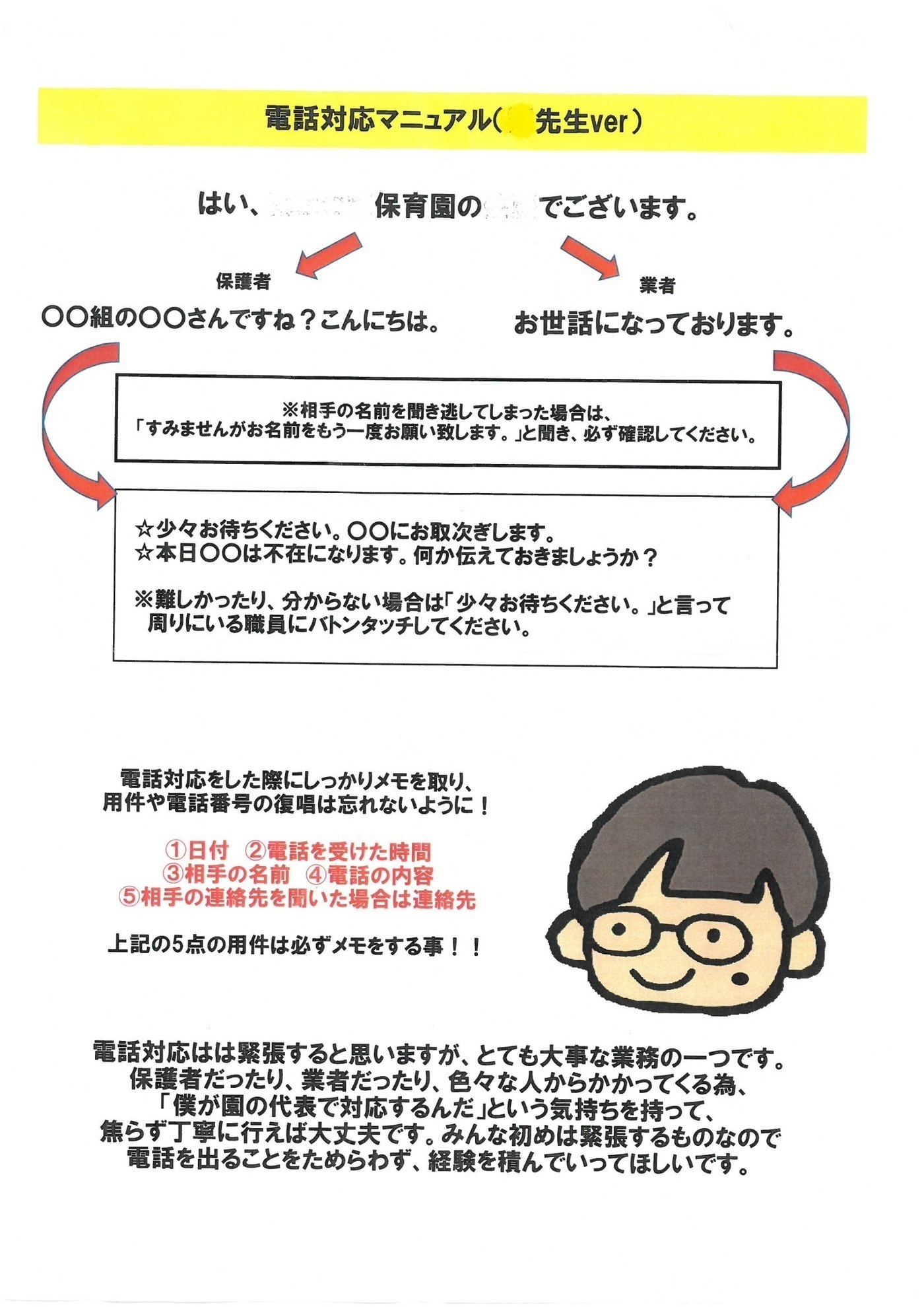 電話対応マニュアル☆企業実習就労移行支援チャレジョブセンター