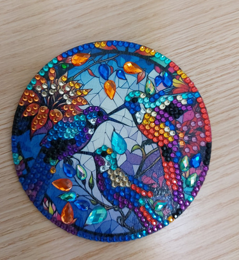 ダイヤモンドアート作品～ステンドグラスと鳥たち～ジョブリハ