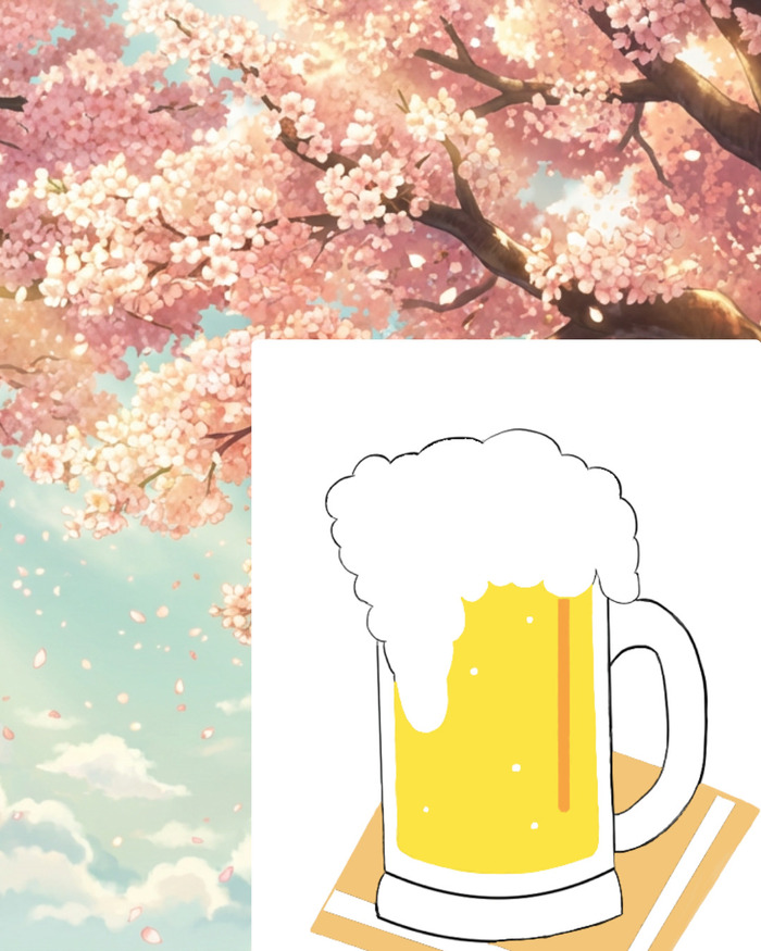 25日はさくら満開予報!!（ビールの日）