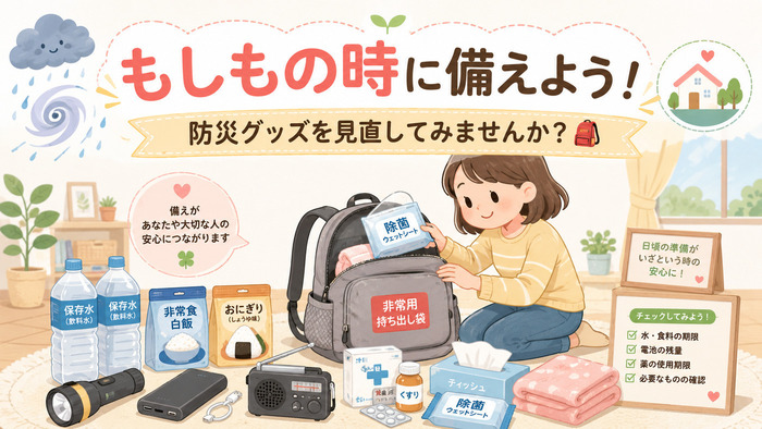 もしもの時に備えよう！防災グッズを見直してみませんか？🎒やさしさ