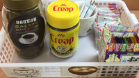 お味噌汁やコーヒー、ふりかけなどご提供しています