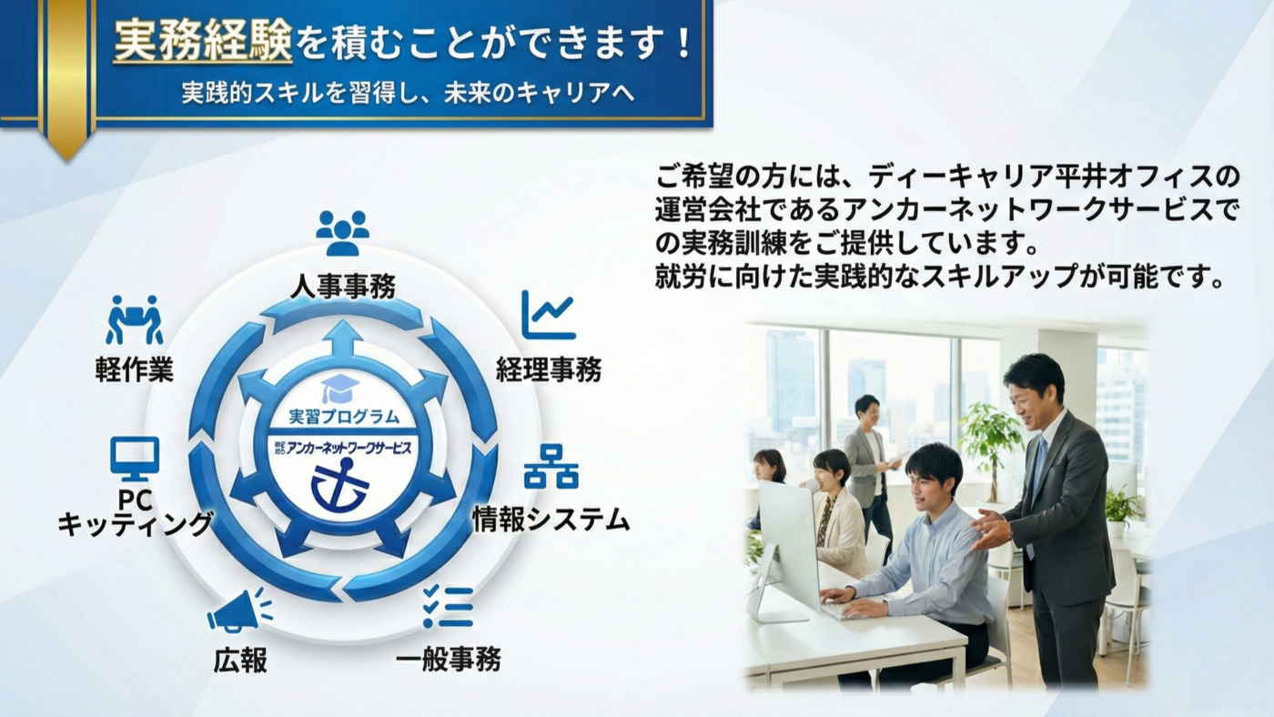 ディーキャリア平井オフィス(東京都江戸川区の就労移行支援事業所)の